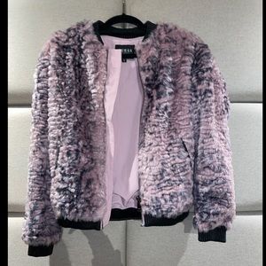 Guess Purple/Black fur Bomber Jacket